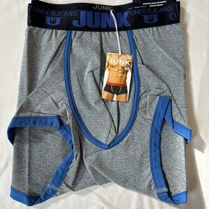 Junk Underjeans Men’s Grey & Blue Performance Boxer Briefs